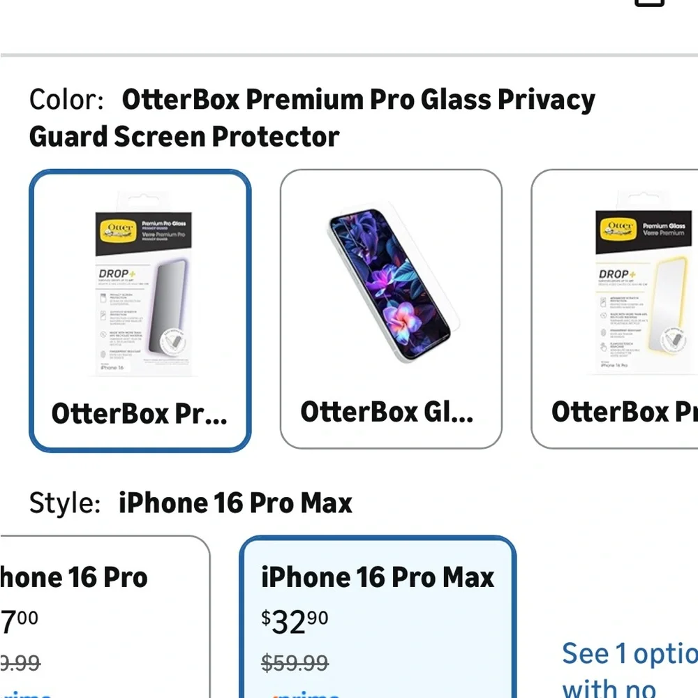 OtterBox Premium Pro Glass Privacy Screen for iPhone 16 Pro Max